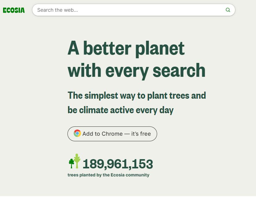 Ecosia公益搜索引擎